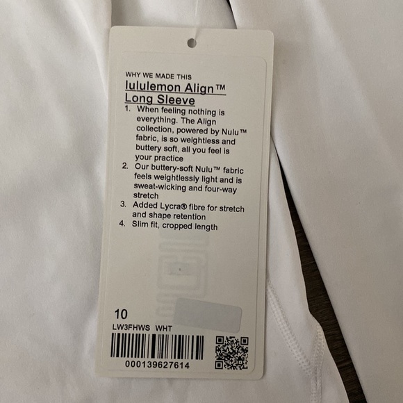 NWT ~ Lululemon Align Long Sleeve - Picture 9 of 10